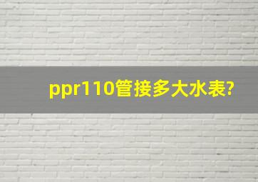 ppr110管接多大水表?