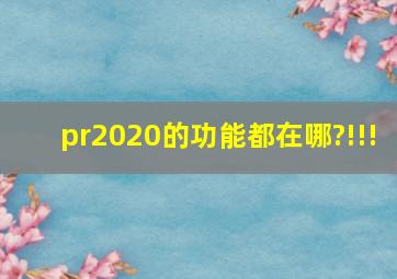 pr2020的功能都在哪?!!!