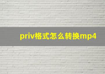 priv格式怎么转换mp4