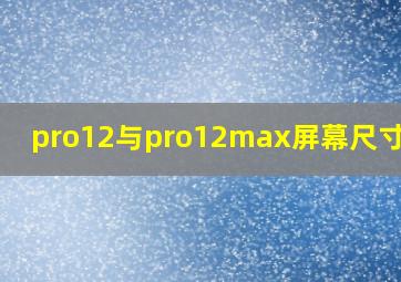 pro12与pro12max屏幕尺寸对比(