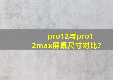 pro12与pro12max屏幕尺寸对比?