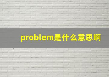 problem是什么意思啊