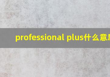 professional plus什么意思