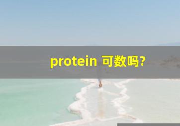 protein 可数吗?