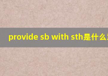 provide sb with sth是什么意思