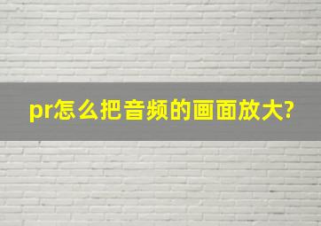 pr怎么把音频的画面放大?