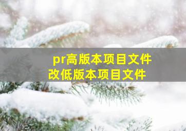 pr高版本项目文件改低版本项目文件 