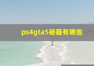 ps4gta5秘籍有哪些