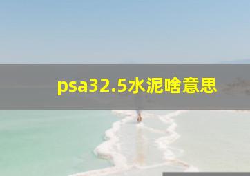 psa32.5水泥啥意思