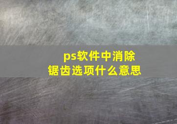 ps软件中消除锯齿选项什么意思