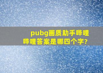 pubg画质助手哔哩哔哩答案是哪四个字?