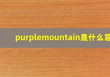purplemountain是什么意思