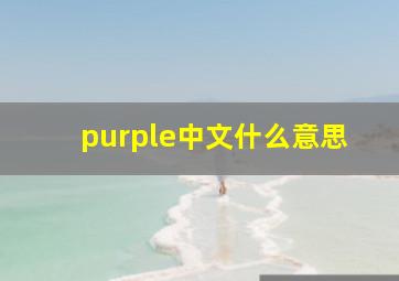 purple中文什么意思