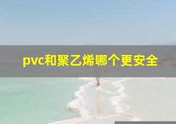 pvc和聚乙烯哪个更安全