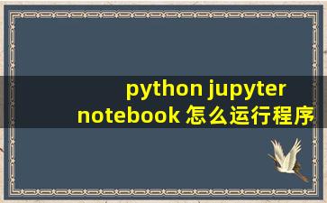 python jupyter notebook 怎么运行程序?