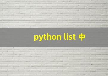 python list 中
