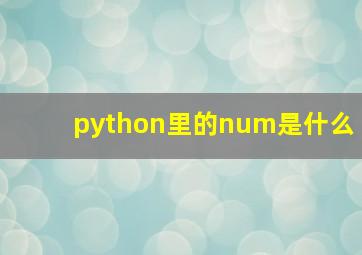 python里的num是什么