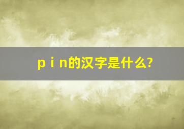 pⅰn的汉字是什么?