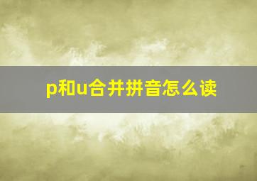 p和u合并拼音怎么读