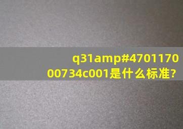 q31/0117000734c001是什么标准?