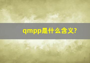 qmpp是什么含义?