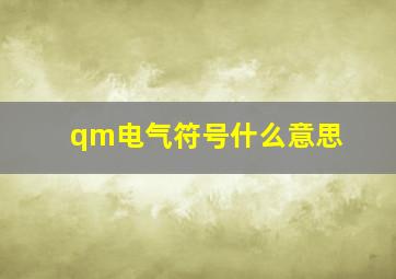 qm电气符号什么意思