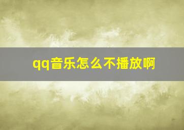 qq音乐怎么不播放啊(