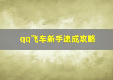 qq飞车新手速成攻略