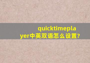 quicktimeplayer中英双语怎么设置?