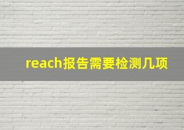 reach报告需要检测几项