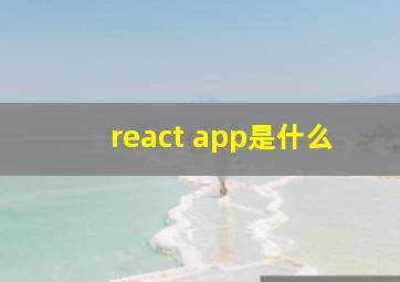 react app是什么
