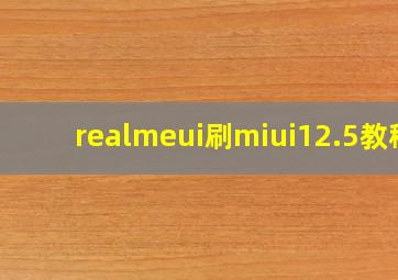 realmeui刷miui12.5教程(