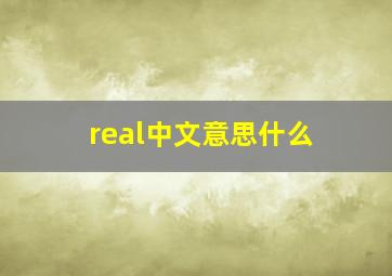 real中文意思什么(