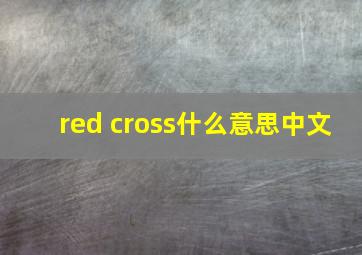 red cross什么意思中文
