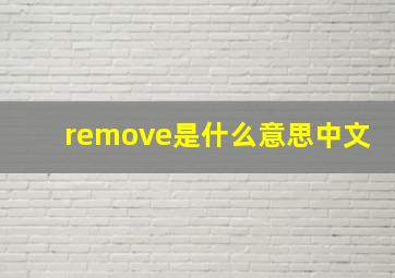 remove是什么意思中文