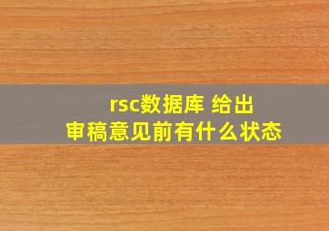 rsc数据库 给出审稿意见前有什么状态