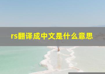 rs翻译成中文是什么意思