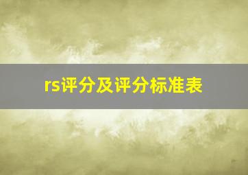 rs评分及评分标准表