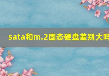 sata和m.2固态硬盘差别大吗