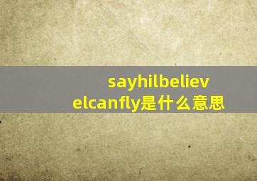 sayhilbelievelcanfly是什么意思(