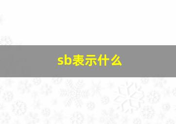 sb。表示什么