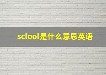 sclool是什么意思英语