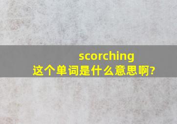 scorching 这个单词是什么意思啊?
