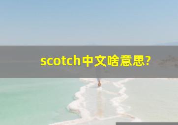 scotch中文啥意思?