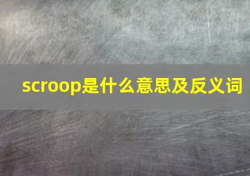 scroop是什么意思及反义词