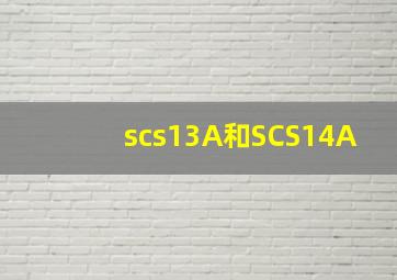 scs13A和SCS14A