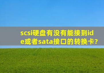 scsi硬盘有没有能接到ide或者sata接口的转换卡?