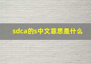 sdca的s中文意思是什么