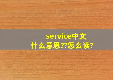 service中文什么意思??怎么读?