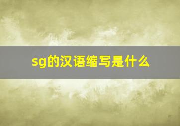 sg的汉语缩写是什么(